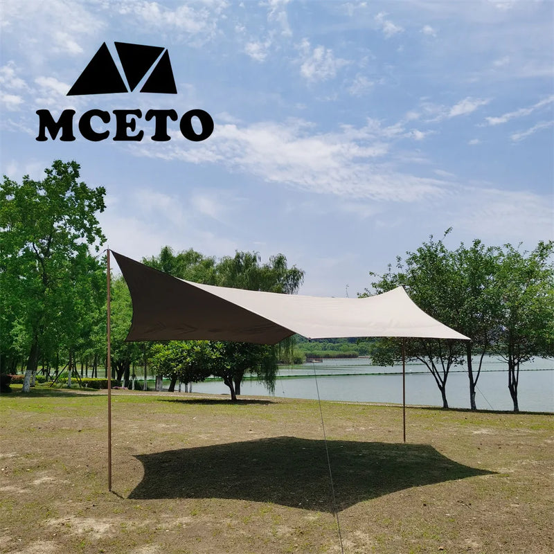 Bâche de camping imperméable Oxford 5 x 4 m avec piquets et cordes, anti-UV