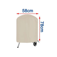 Housse barbecue rond beige imperméable en Oxford 210D, 4 tailles