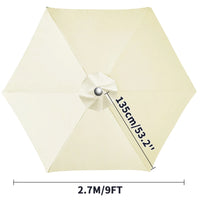 Toile de remplacement parasol 6 ou 8 baleines, imperméable anti-UV, Ø 2 à 3 m