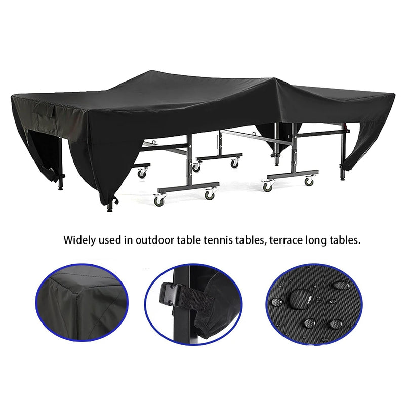 Housse table de ping-pong extérieur imperméable, polyester argenté 190T, 280 x 153 x 73 cm