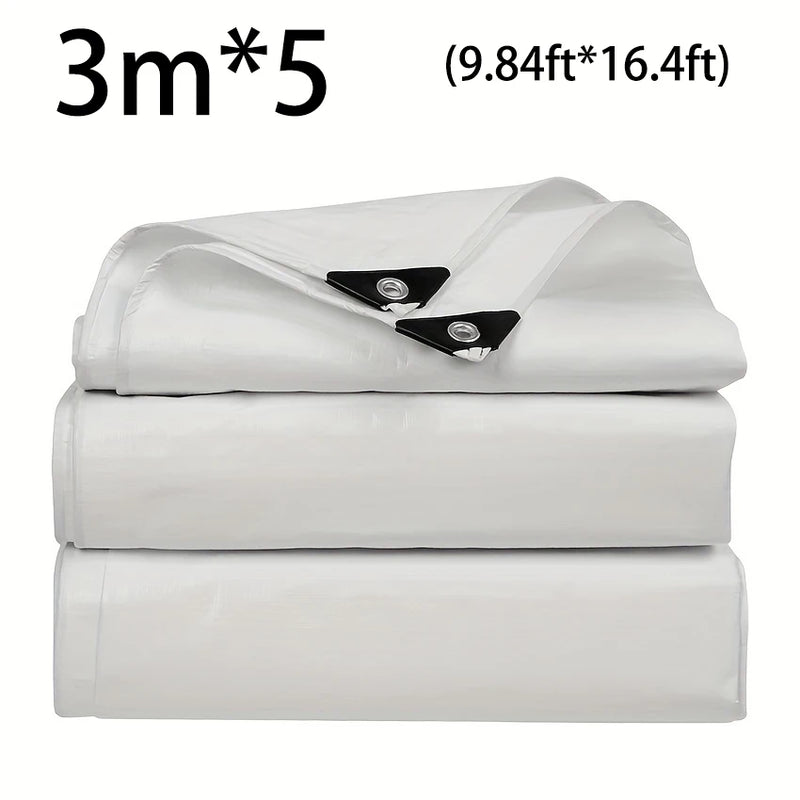 Bâche blanche imperméable en polyéthylène 0,3 mm, abri solaire et jardin, 19 tailles