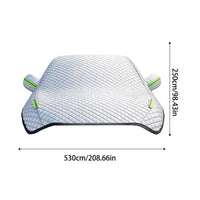 Demi-housse voiture extérieure imperméable à 10 bandes élastiques, 530 x 250 cm