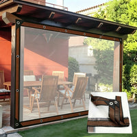 Bâche transparente terrasse avec œillets, coupe-vent pour pergola, 2 x 2 à 4 x 6 m