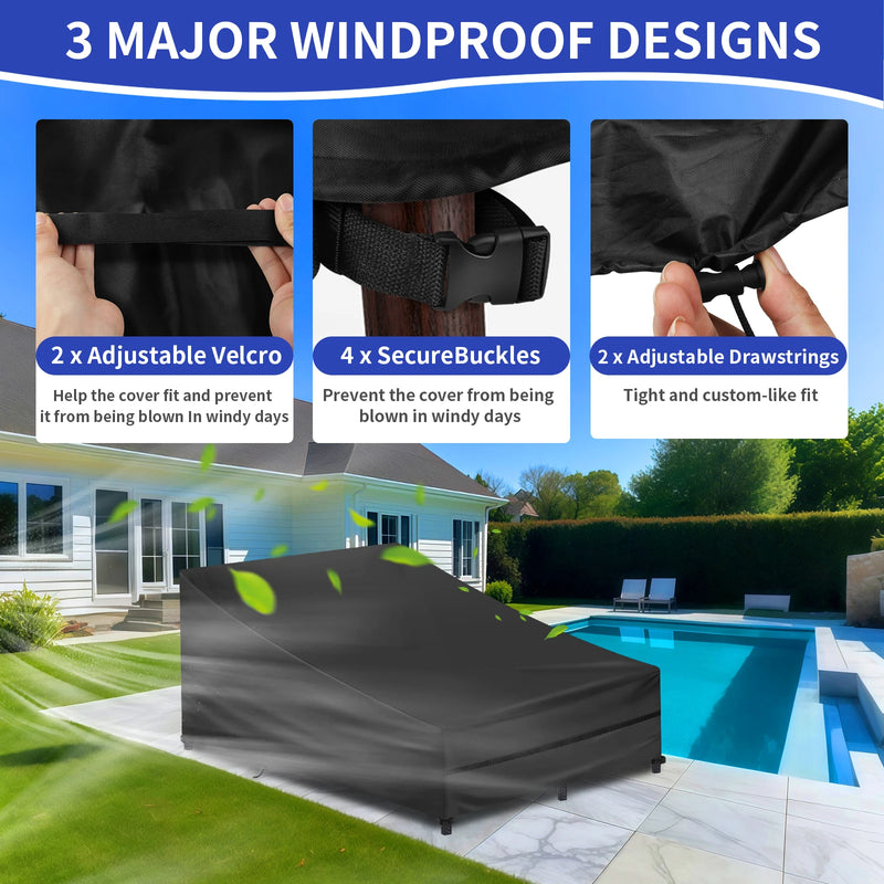 Housse bain de soleil imperméable Oxford, 2 coloris, 210 x 75 ou 210 x 150 cm