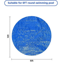 Bâche piscine hors sol ronde en polyéthylène bleu avec cordon de serrage, diamètre 1,83 m
