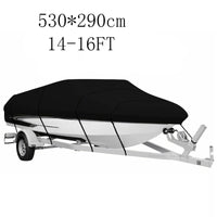 Housse bateau remorquable Oxford 210D imperméable, noir ou argent, 5 tailles de 3,35 à 6,71 m