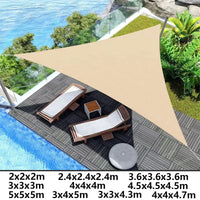 Voile d'ombrage triangulaire imperméable en polyester 300D, de 2x2x2 à 5x5x5 m, beige ou gris