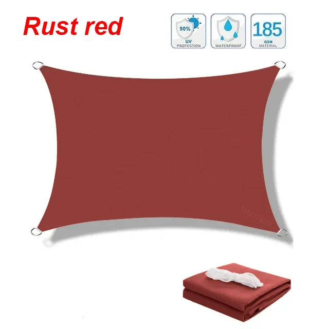 Voile d'ombrage rectangulaire imperméable en polyester 300D, anti-UV, 10 tailles