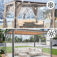 Bâche transparente PVC à œillets avec corde, 1x2, 1x3, 2x3 ou 3x4 m
