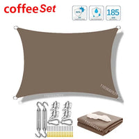 Voile d'ombrage rectangulaire imperméable en polyester 300D, anti-UV, 10 tailles