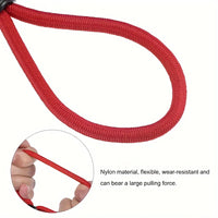 Sandow rouge avec crochet métallique en spirale, 15 cm, lot de 5 pour bâche et tente