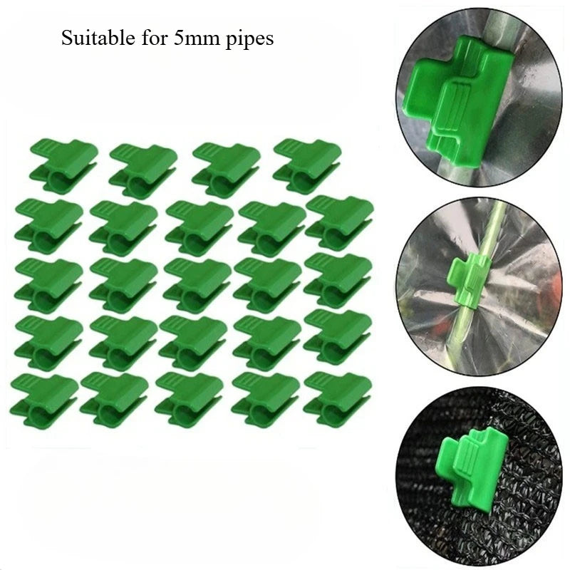 Clips pour bâche de serre en plastique vert, 60 pièces, tube de 5 ou 6 mm