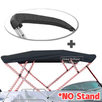 Toit bimini bateau 3 arceaux, toile 600D imperméable avec housse, sans armature, noir ou bleu
