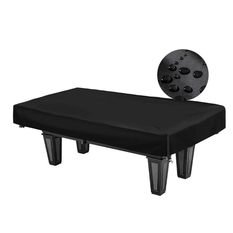 Housse billard anti-poussière Oxford 210D noire, bord élastiqué et cordon, 7, 8 ou 9 pieds