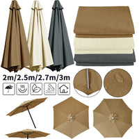 Toile de remplacement parasol 6 ou 8 baleines, imperméable anti-UV, Ø 2 à 3 m