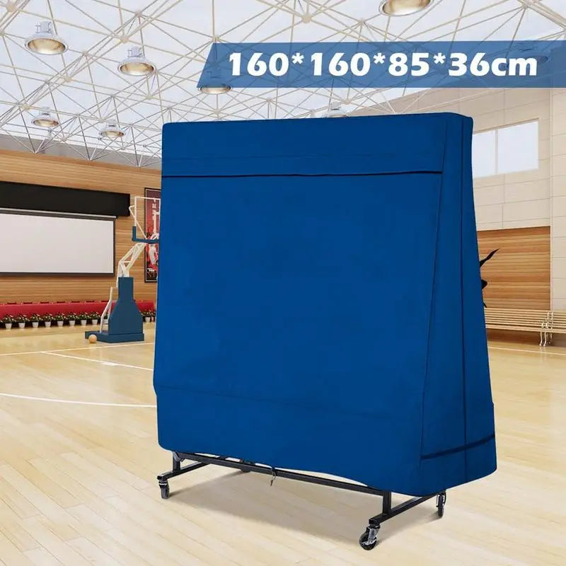 Housse de table de ping-pong repliée bleue, Oxford imperméable, 160 x 160 x 85 cm