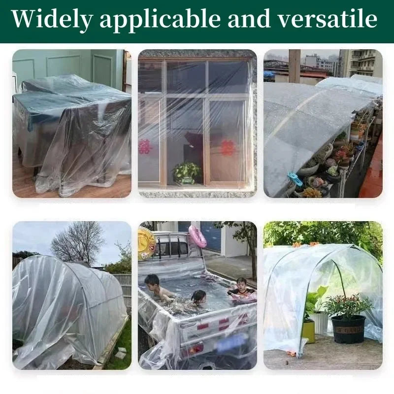 Bâche transparente anti-déchirure pour patio, jardin et poulailler, 4 tailles de 2 x 2 à 3 x 4 m
