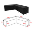 Housse de canapé d'angle de jardin imperméable en polyester, doublure anti-UV, 9 tailles