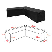 Housse de canapé d'angle de jardin imperméable en polyester, doublure anti-UV, 9 tailles