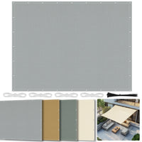 Voile d'ombrage rectangulaire Oxford à œillets, 4 coloris, 2 x 2 à 4 x 5 m