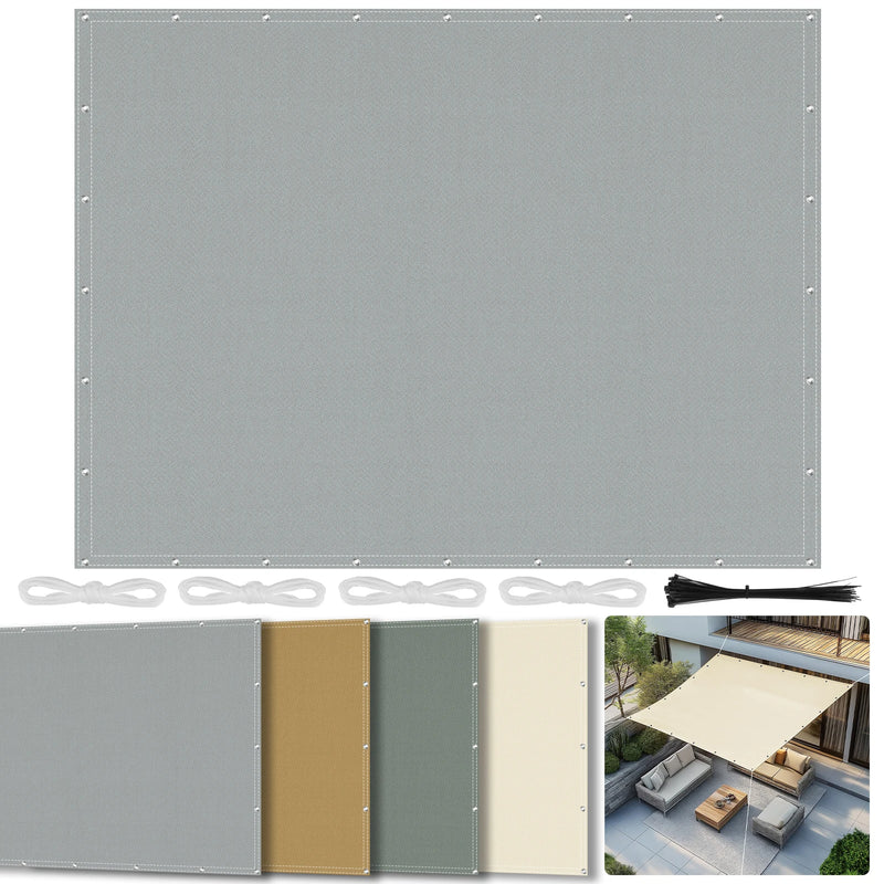 Voile d'ombrage rectangulaire Oxford à œillets, 4 coloris, 2 x 2 à 4 x 5 m