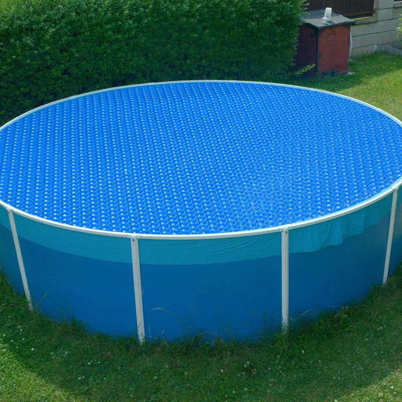 Bâche à bulles solaire ronde en PE pour piscine de 1,83 à 3,05 m, anti-poussière