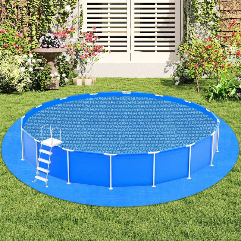 Bâche à bulles ronde 180 cm pour petite piscine hors sol et spa, film PE bleu