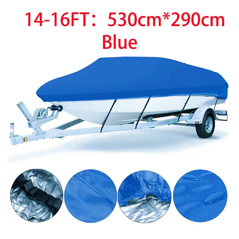 Housse bateau remorquable imperméable polyester 190T, 3 coloris, pour bateau de 3,35 à 6,71 m