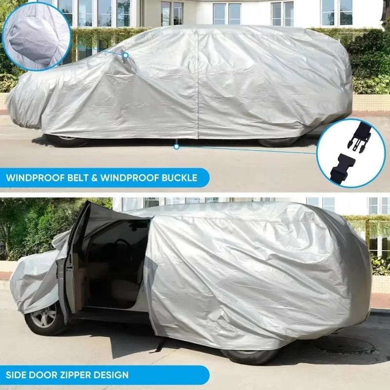 Housse voiture pour Hyundai Kona 2018-2025, Oxford 210D argentée, imperméable, ourlet élastique