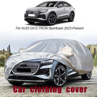 Housse voiture pour Audi Q5, Q4, Q7 et Q8 en Oxford argenté, anti-UV, 12 modèles au choix