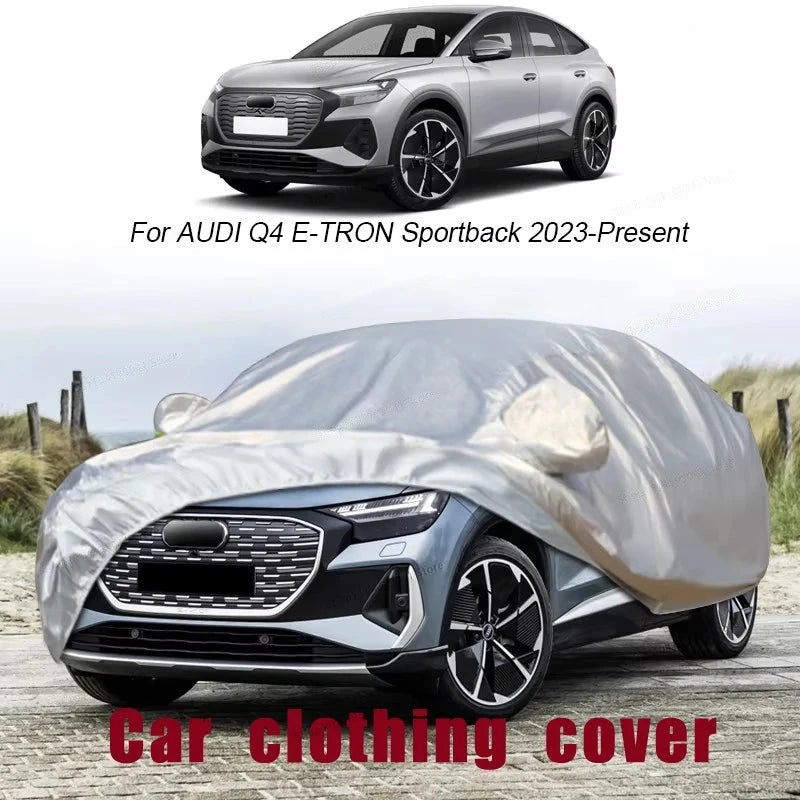 Housse voiture pour Audi Q5, Q4, Q7 et Q8 en Oxford argenté, anti-UV, 12 modèles au choix