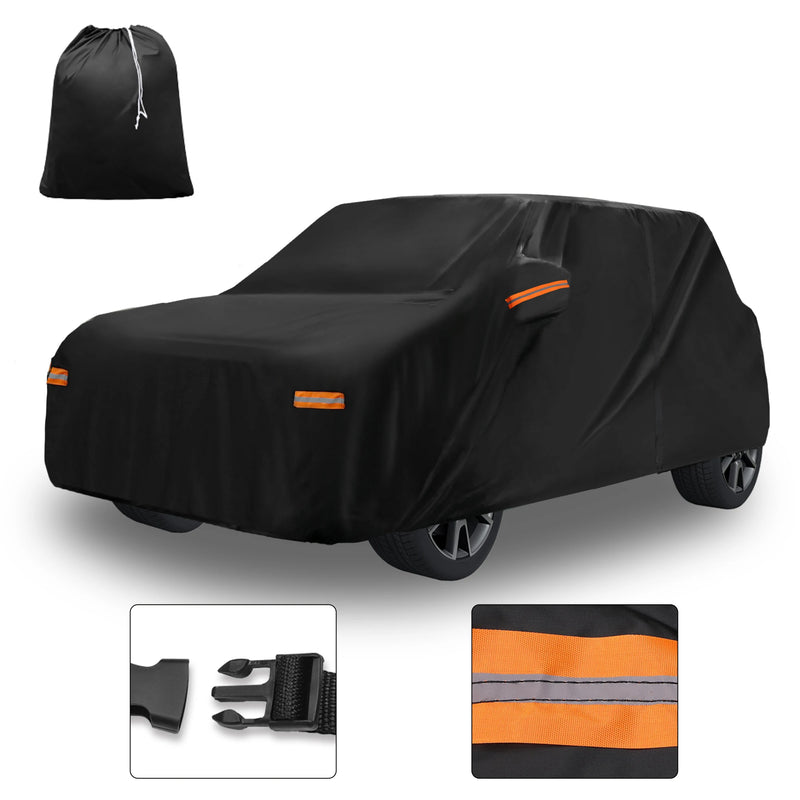 Housse voiture pour Mini Cooper 4 portes 2014-2024, noire, imperméable, 410 x 175 x 135 cm