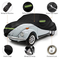 Housse voiture pour Volkswagen Coccinelle Beetle 1960-1980, noire, taffetas 210T imperméable