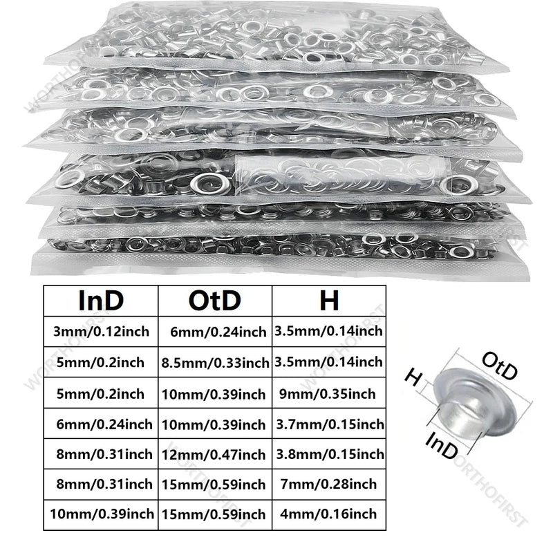 Kit d'œillets en laiton avec presse manuelle, 3 à 10 mm, pour bâche et cuir