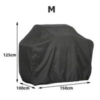 Housse de barbecue imperméable à revêtement PVC, anti-UV, 8 tailles, noir