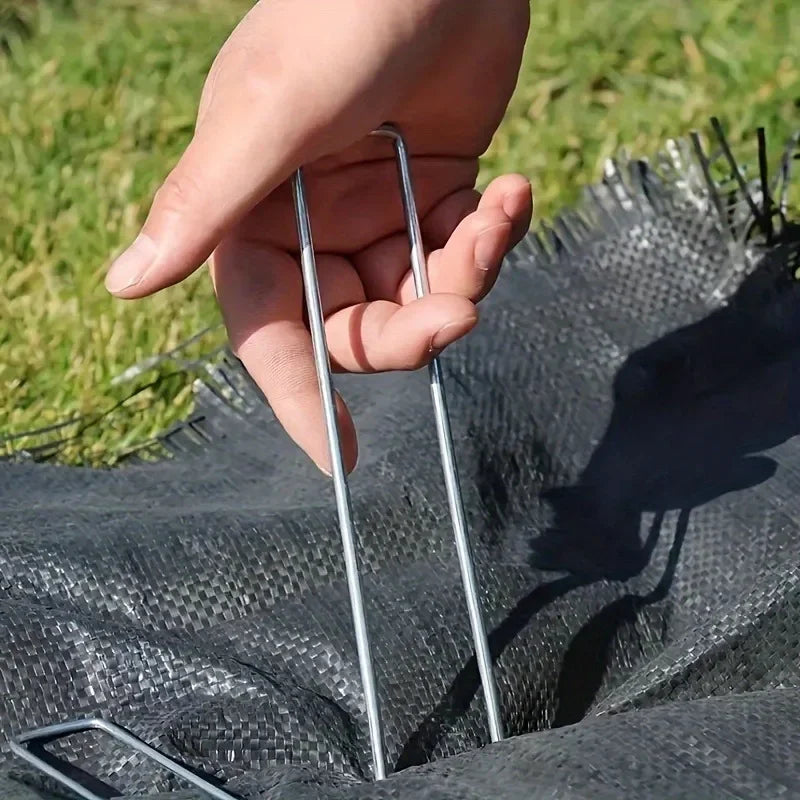 Agrafes de jardin en U galvanisées, 10 ou 15 cm, lots de 10 à 100 pièces