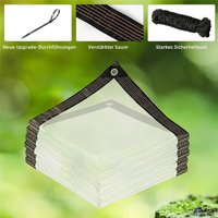 Bâche transparente en polyéthylène avec œillets, corde et 20 attaches de câble, 3 x 4 m