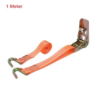 Sangle d'arrimage à cliquet orange en polyester avec crochet métallique, longueur de 1 à 6 m