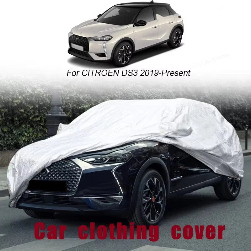 Housse voiture pour Citroën C3 Aircross (depuis 2019), Oxford argenté imperméable et anti-UV