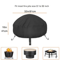Housse brasero ronde en polyester imperméable, 5 tailles de 58 à 127 cm