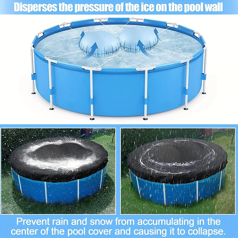 Coussins d'hivernage gonflables en PVC pour piscine hors sol, ronds bleu ciel ou bleu foncé, carrés