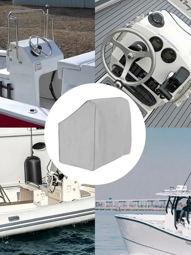 Housse de console de bateau grise en polyester 600D, imperméable, fermeture éclair, 4 tailles
