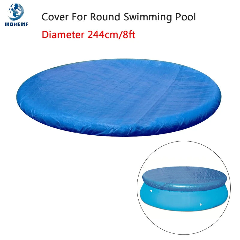 Bâche piscine hors sol bleue en PE, ronde ou rectangulaire, de 183 à 457 cm