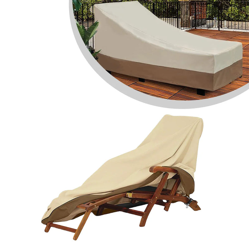 Housse de bain de soleil et de chaise longue d'extérieur beige et marron, 198 ou 208 cm