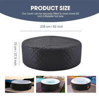 Housse spa gonflable ronde matelassée noire, Ø 208 cm et hauteur 70 cm