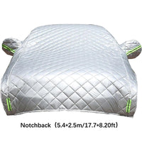 Demi-housse voiture anti-grêle épaisse 3 couches, Oxford, coton et polyester, 4 tailles de 5,2 à 5,8 m