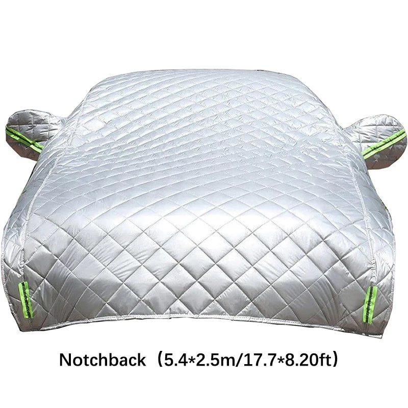 Demi-housse voiture anti-grêle épaisse 3 couches, Oxford, coton et polyester, 4 tailles de 5,2 à 5,8 m