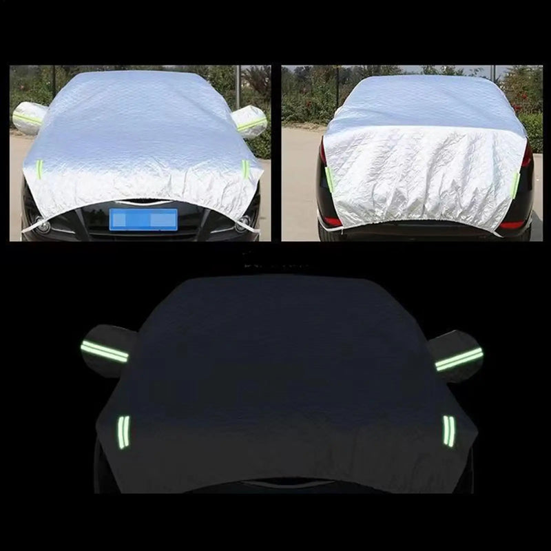 Demi-housse voiture imperméable anti-gel et anti-neige en film d'aluminium et coton, 530 x 250 cm