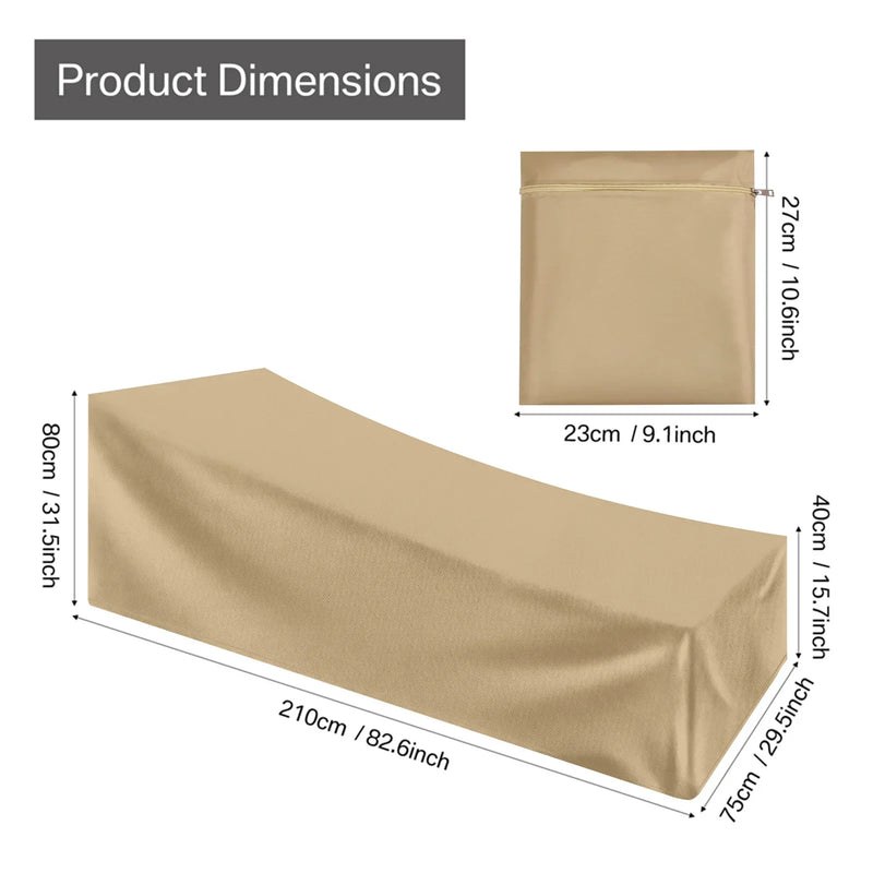 Housse bain de soleil imperméable Oxford, 2 coloris, 210 x 75 ou 210 x 150 cm