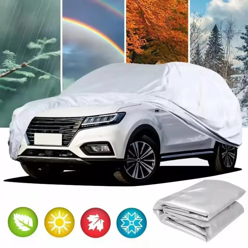 Housse voiture pour Nissan Qashqai argent double couche, bandes réfléchissantes, anti-UV